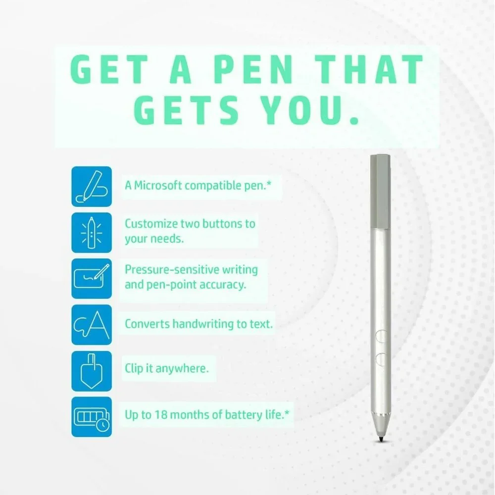 Stylus HP Spectre x360 / Envy / Pavilion Silver Active Pen - NWT